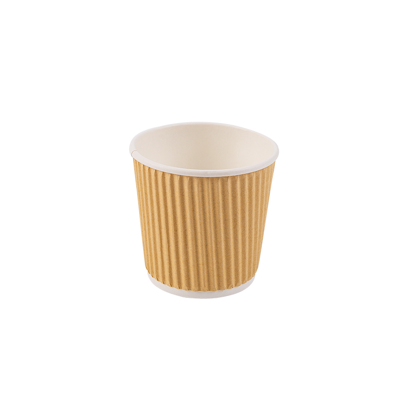 4oz Tek Kullanımlık Biyobozunur Oluklu Kağıt Bardaklar