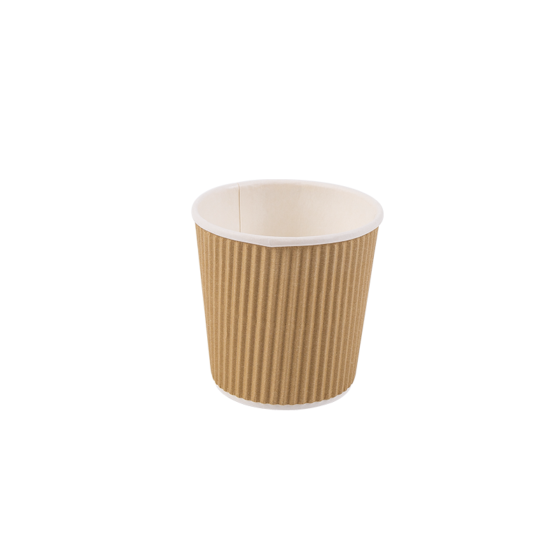 4oz Tek Kullanımlık Biyobozunur Oluklu Kağıt Bardaklar