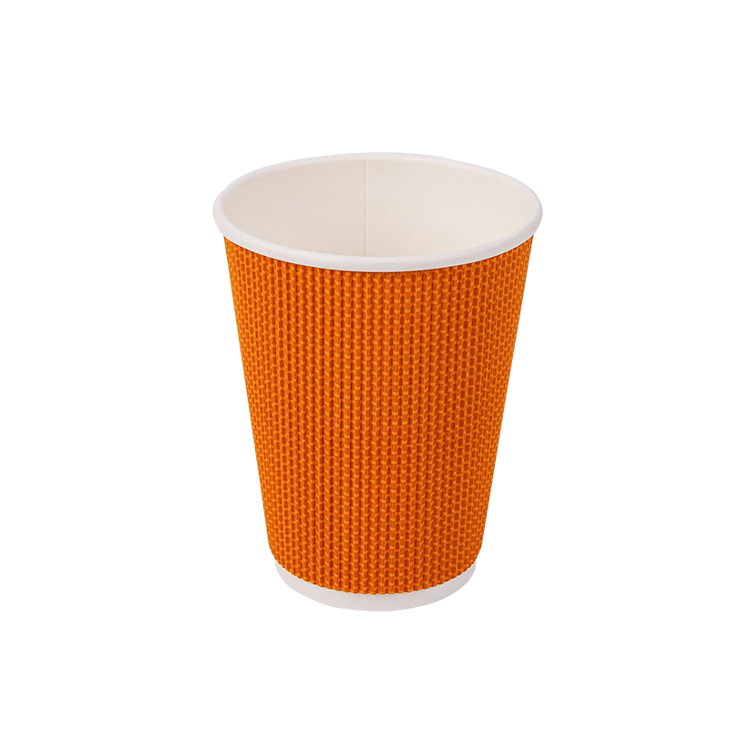 12oz Tek Kullanımlık Biyobozunur Oluklu Kağıt Bardaklar