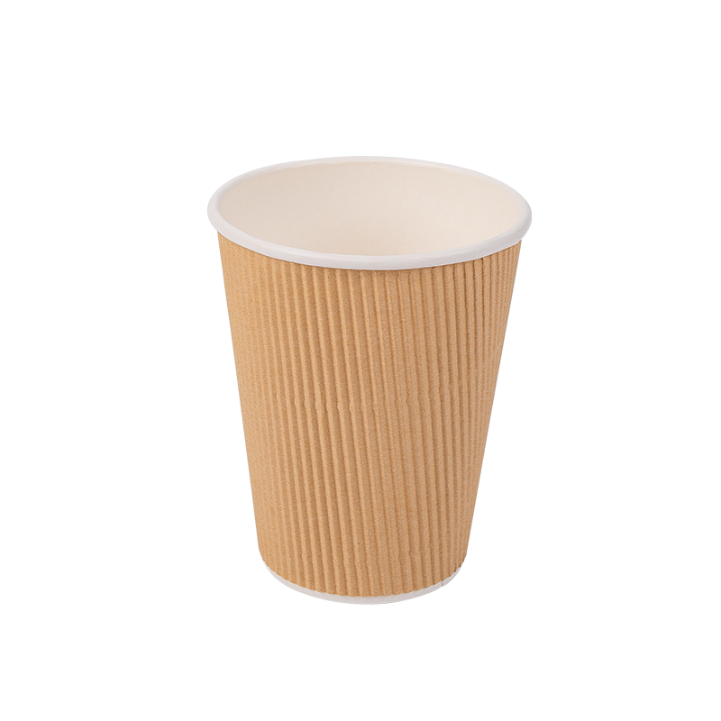 12oz Tek Kullanımlık Biyobozunur Oluklu Kağıt Bardaklar