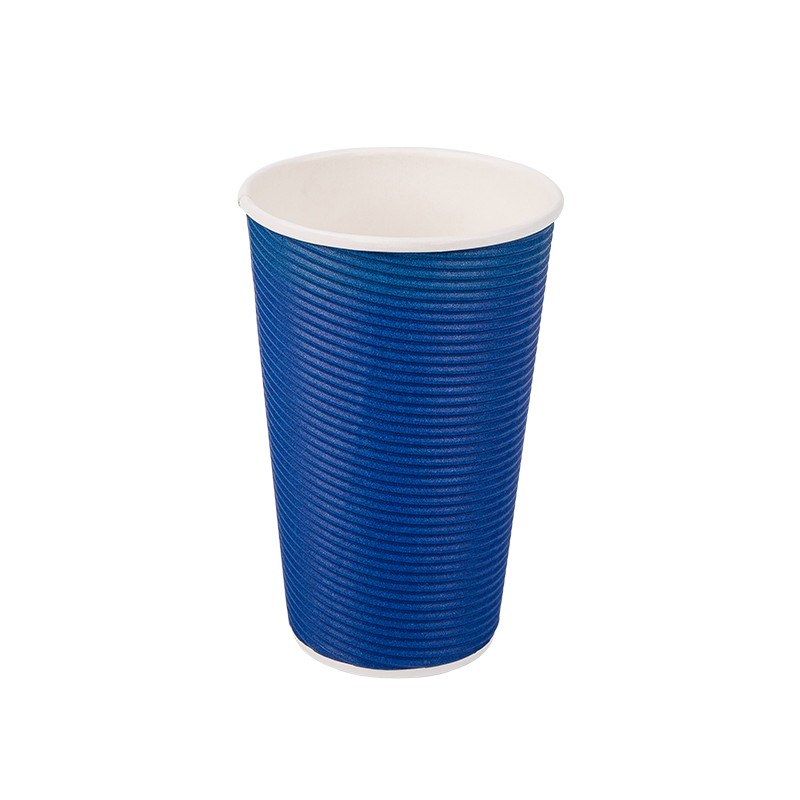 16oz Tek Kullanımlık Biyobozunur Oluklu Kağıt Bardaklar