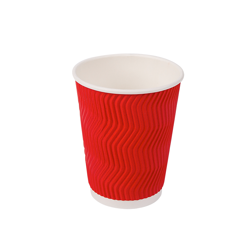 12oz Tek Kullanımlık Biyobozunur Oluklu Kağıt Bardaklar