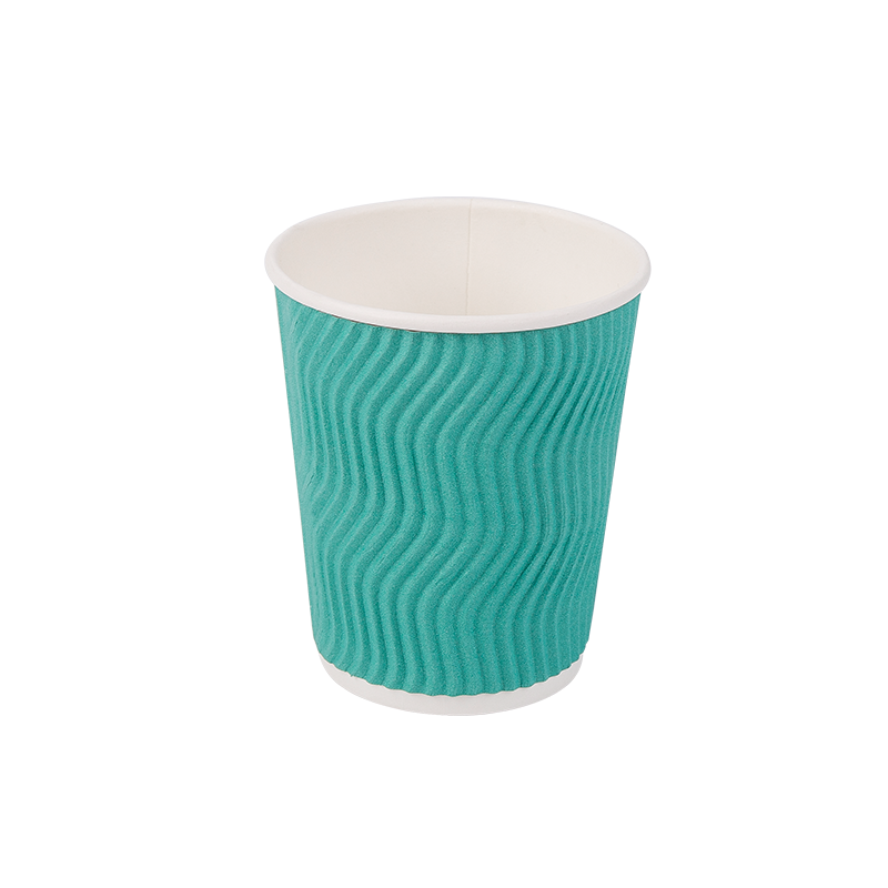 8oz Tek Kullanımlık Biyobozunur Oluklu Kağıt Bardaklar