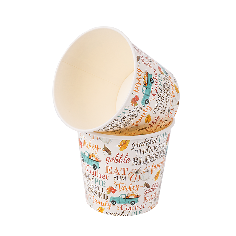 32oz Tek Kullanımlık Biyobozunur Kağıt Dondurma Bardakları